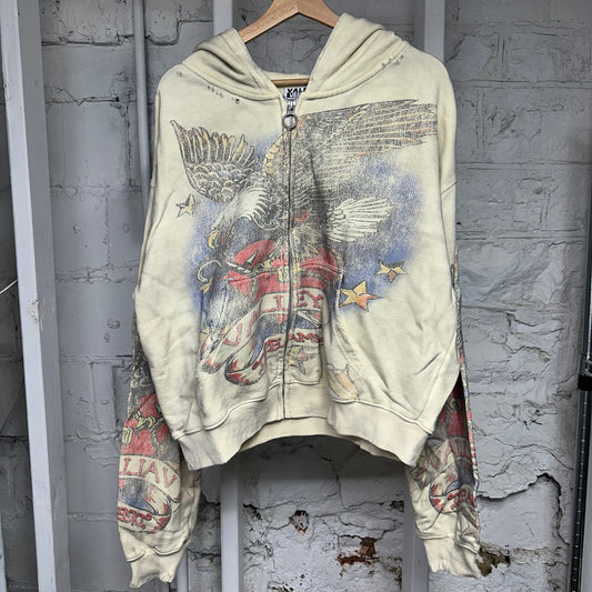 Vale Nostaliga Cream Zip Up Hoodie Sz S