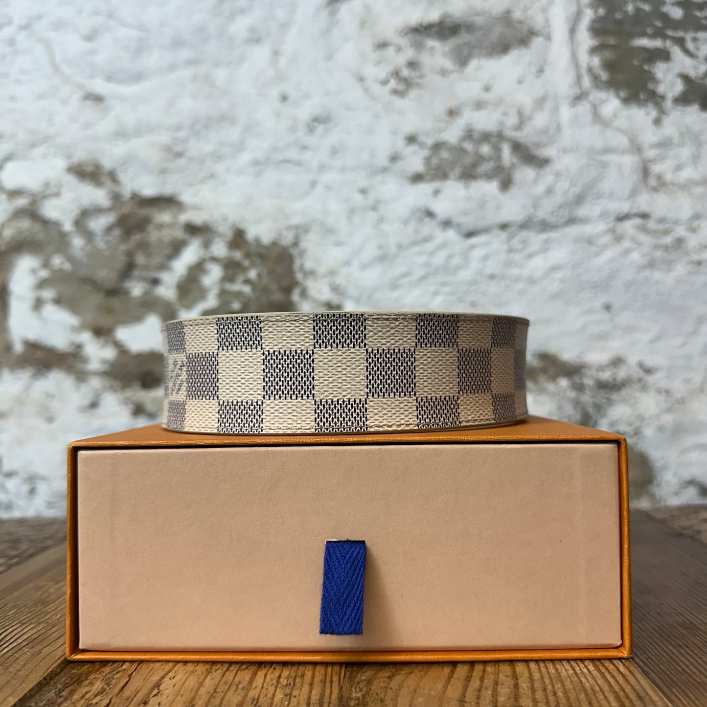 Louis Vuitton Damier Azure Belt Sz (95/38) W/ Box