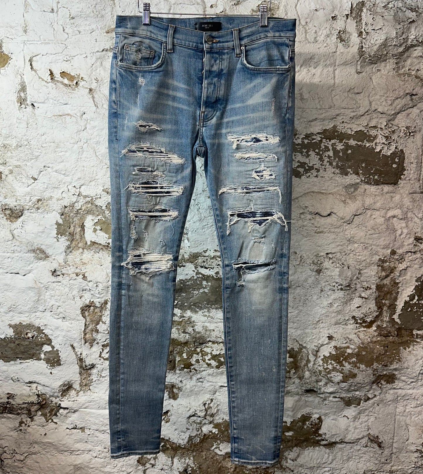 Amiri MX1 Blue Tie Dye Blue Denim Jeans Sz 32