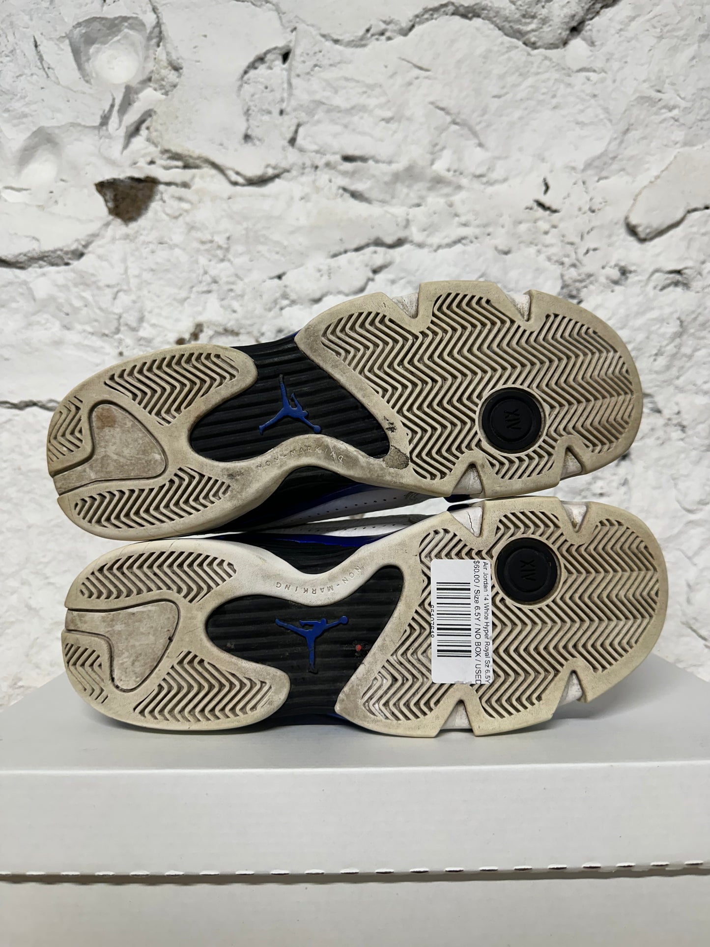 Air Jordan 14 White Hyper Royal Sz 6.5Y
