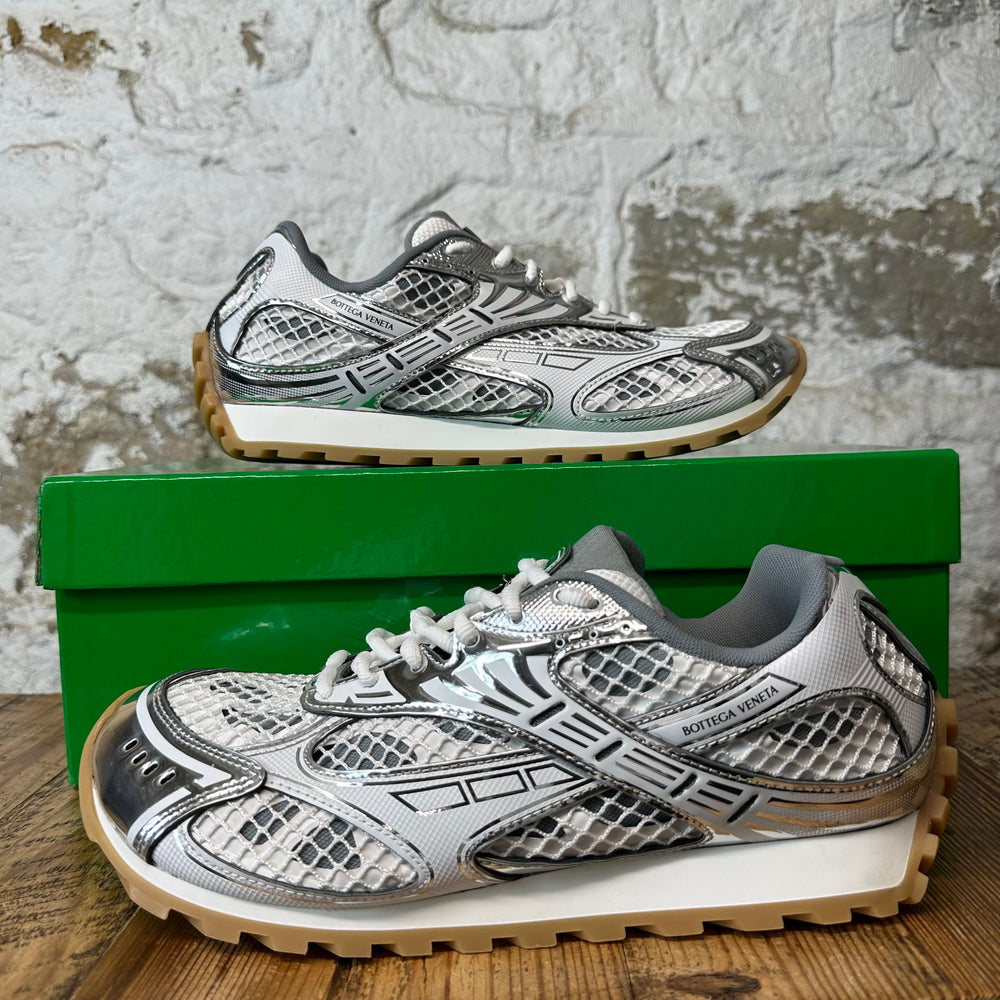 Bottega Veneta Silver White Orbit Sneaker Sz 12 (45)