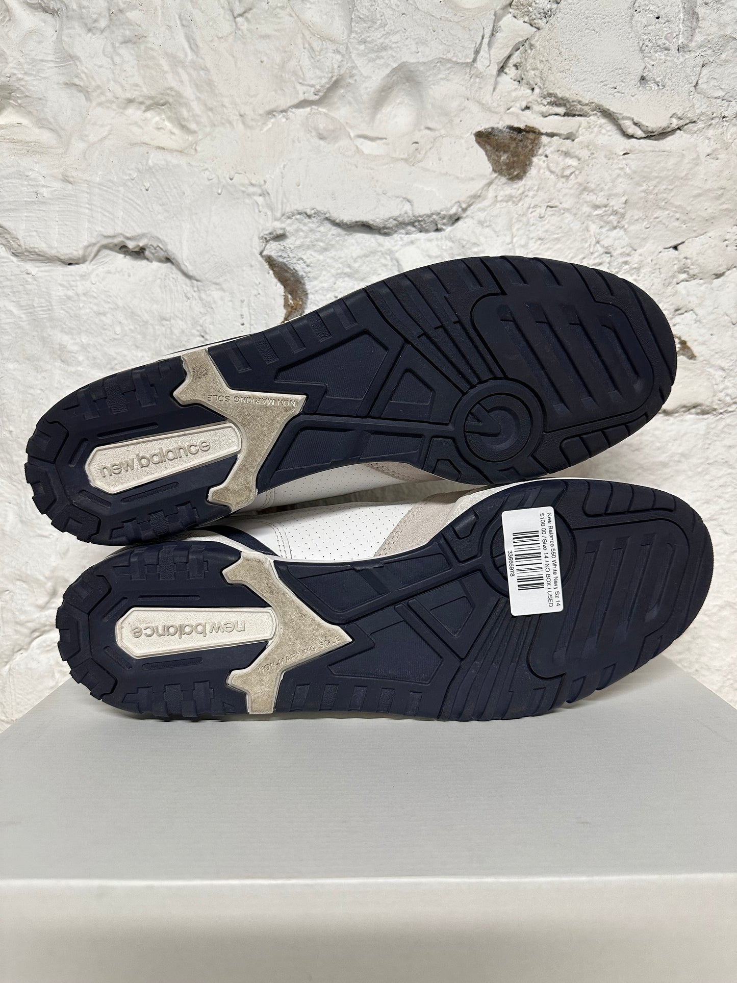 New Balance 550 White Navy Sz 14