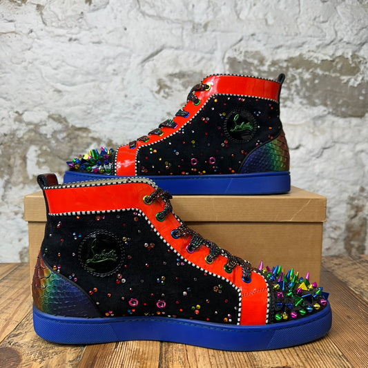 Christian Louboutin High Multicolor Gems Spike Sneaker Sz 12.5 (45.5)