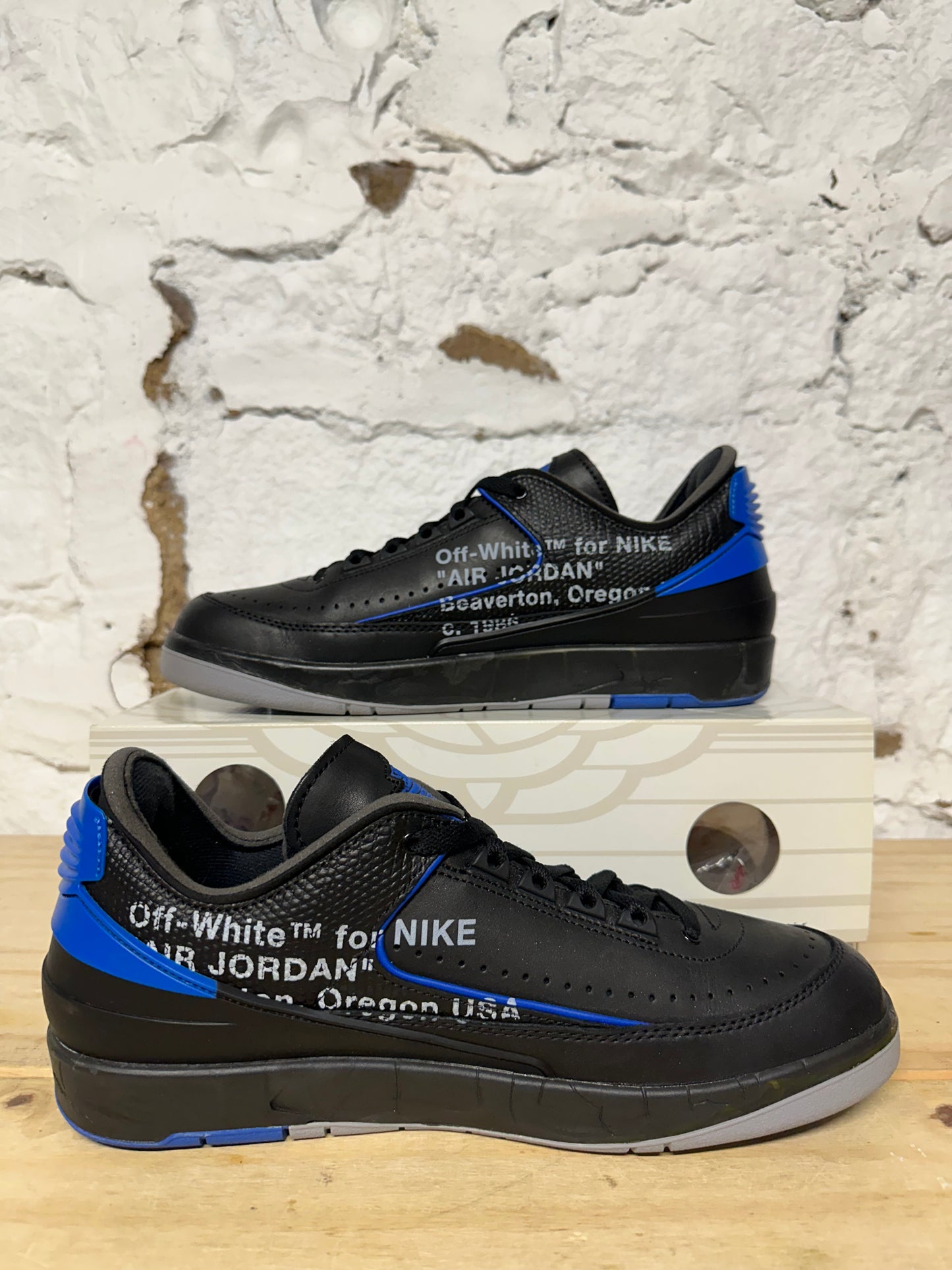 Air Jordan 2 Low Off-White Black Royal Sz 10
