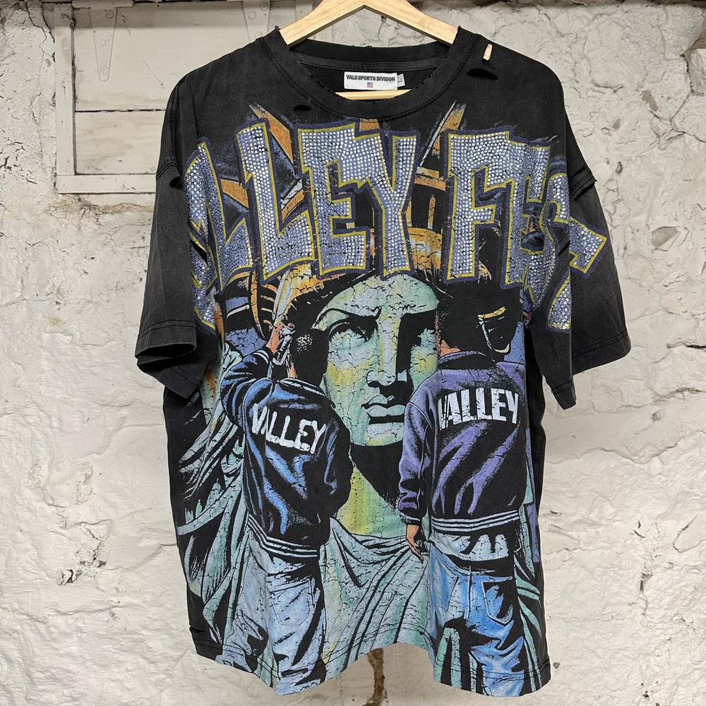 Vale Statue Of Liberty T-shirt Black Sz L