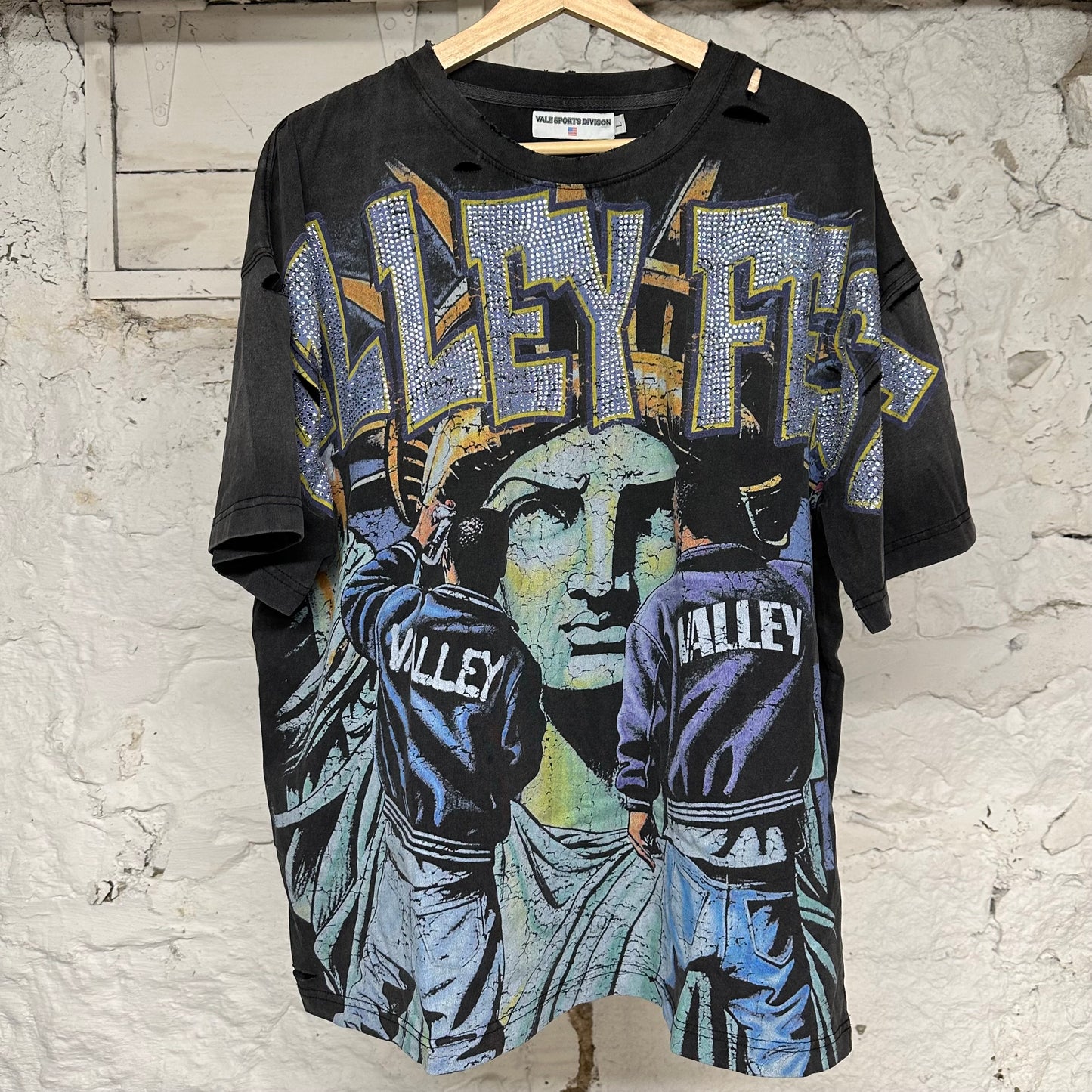 Vale Statue Of Liberty T-shirt Black Sz L