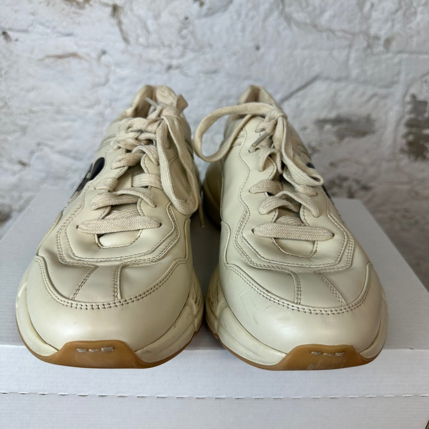 Gucci Rython Mickey Mouse Cream Sneaker Sz 8.5 No Box