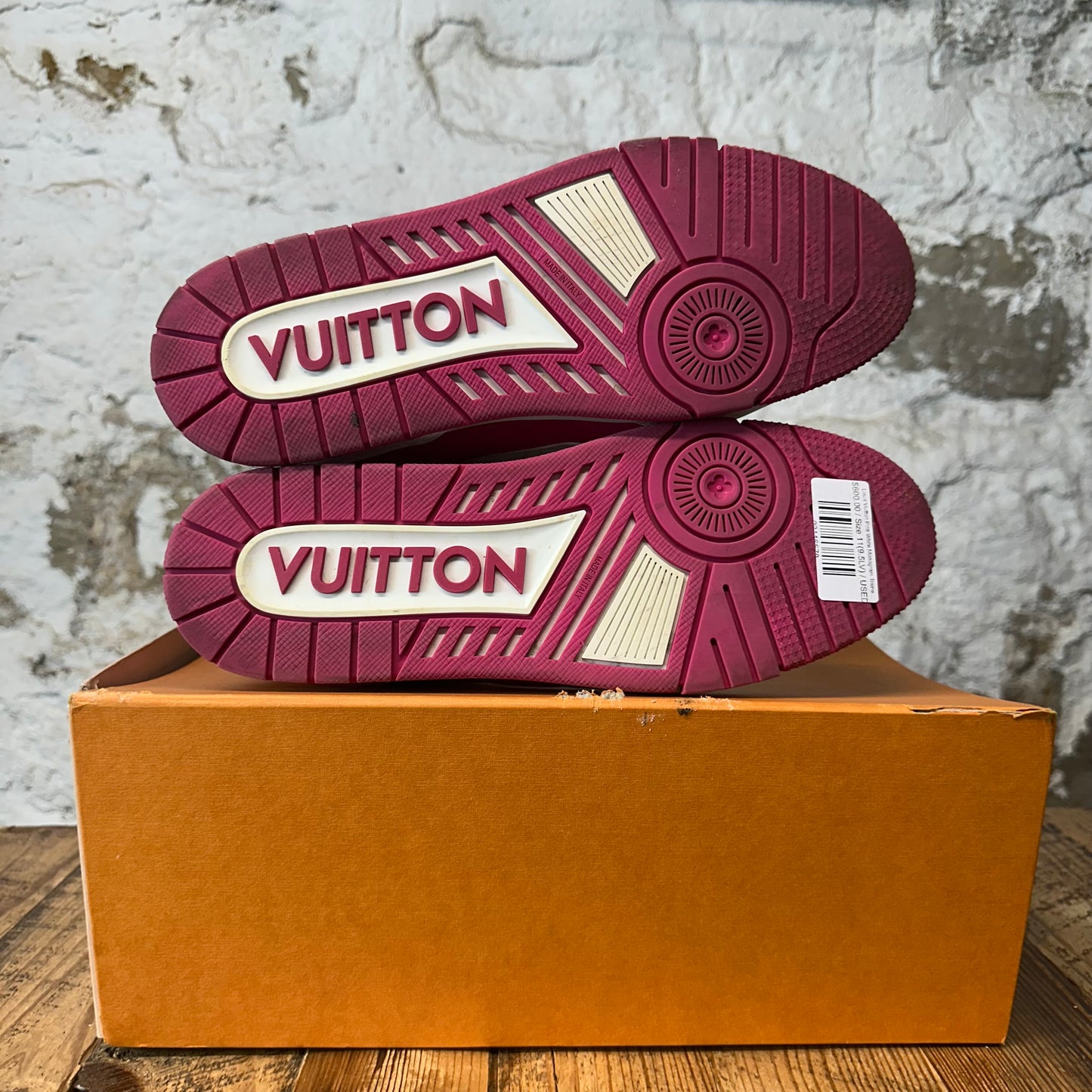 Louis Vuitton Pink White Monogram Trainer Sneaker Sz 11 (9.5LV)