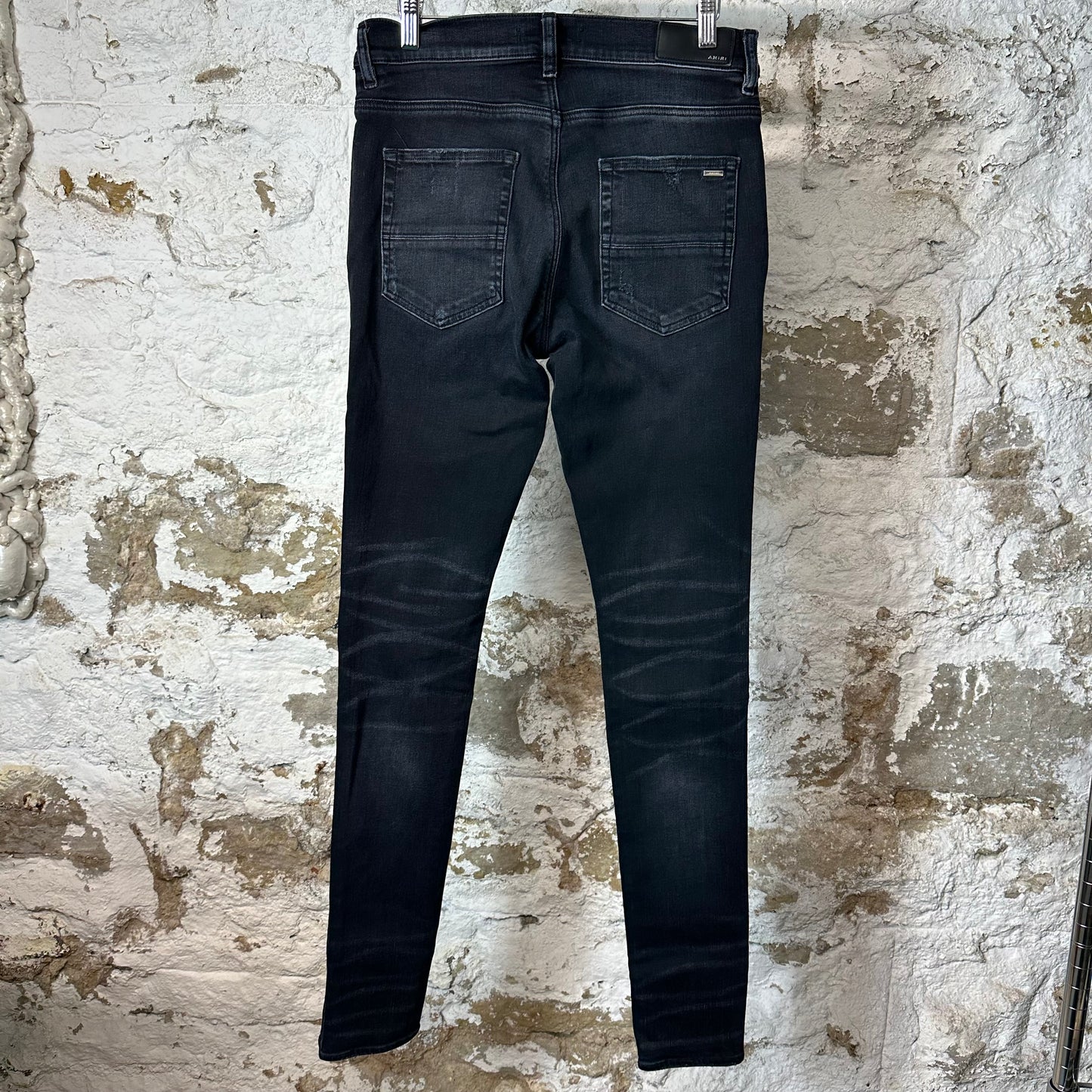 Amiri MX1 Cracked Blue Black Denim Jeans Sz 31