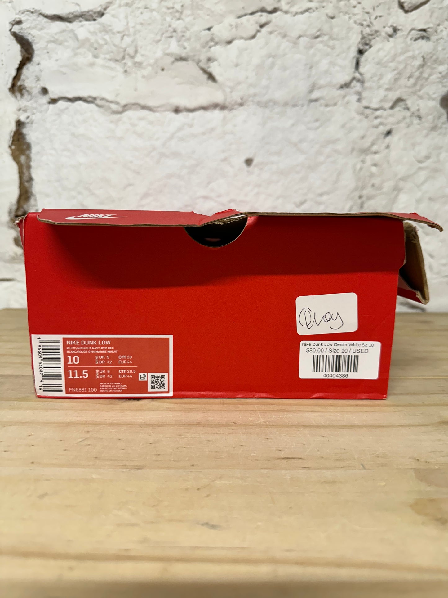 Nike Dunk Low Denim White Sz 10