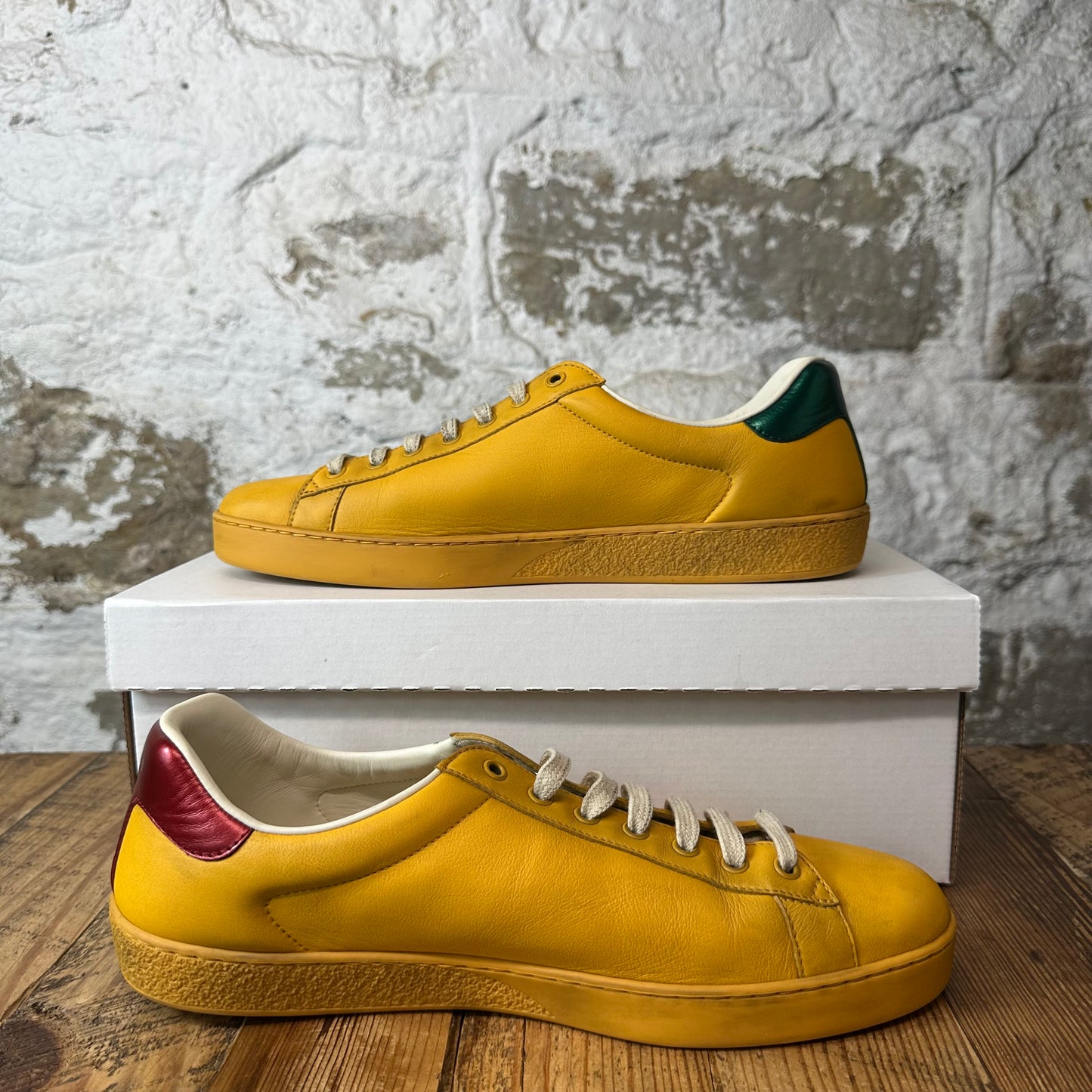 Gucci Flash Logo Yellow Ace Sneaker Sz 10