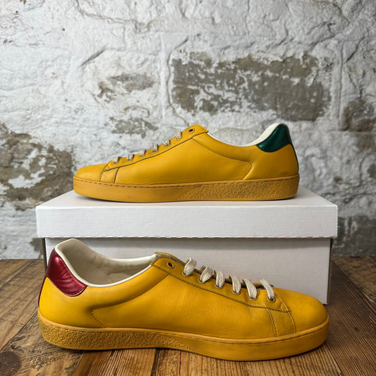 Gucci Flash Logo Yellow Ace Sneaker Sz 10