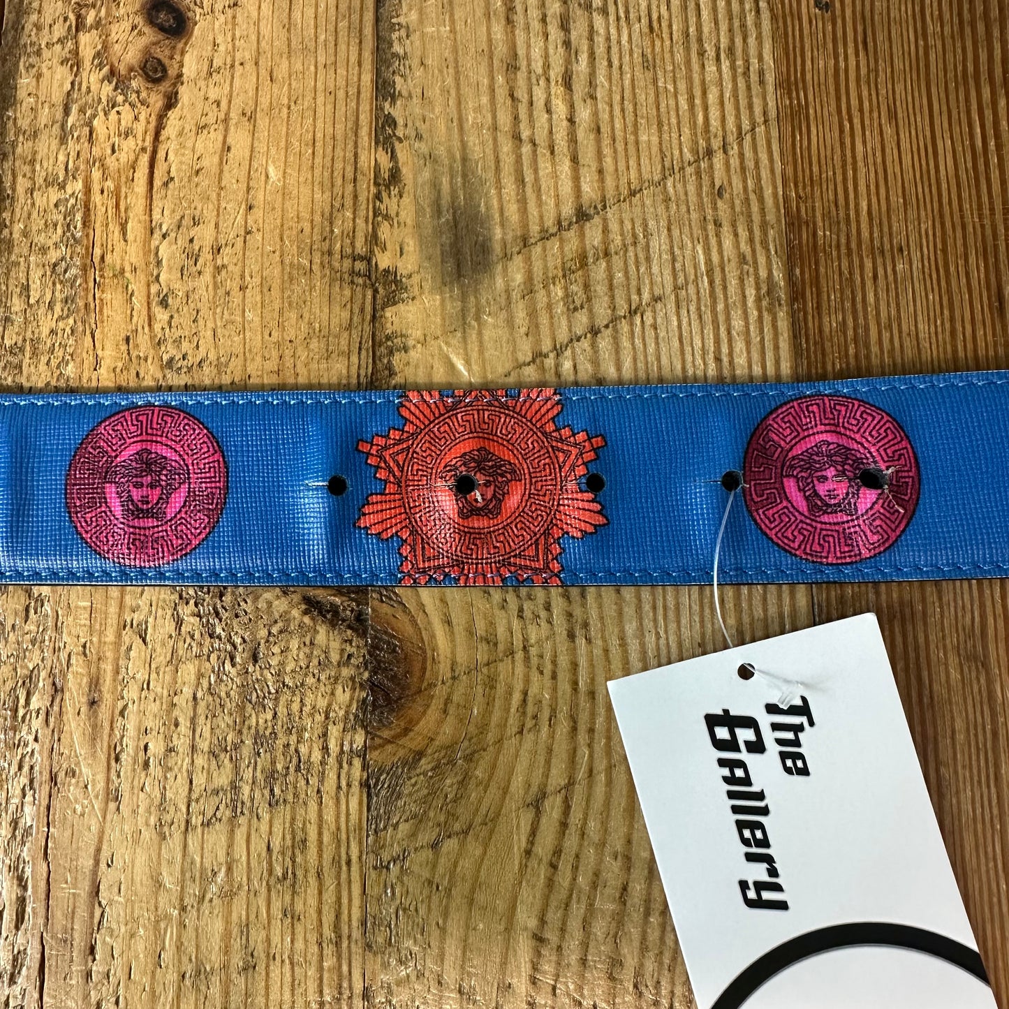 Versace Silver Medusa Blue Black Belt Sz (100/40)