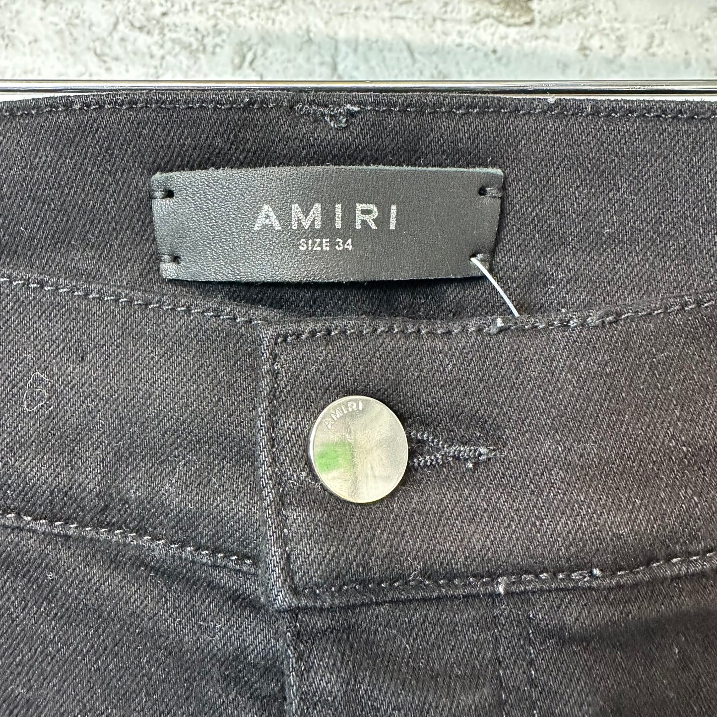 Amiri Red Tie Dye Core Logo Black Denim Jeans Sz 34
