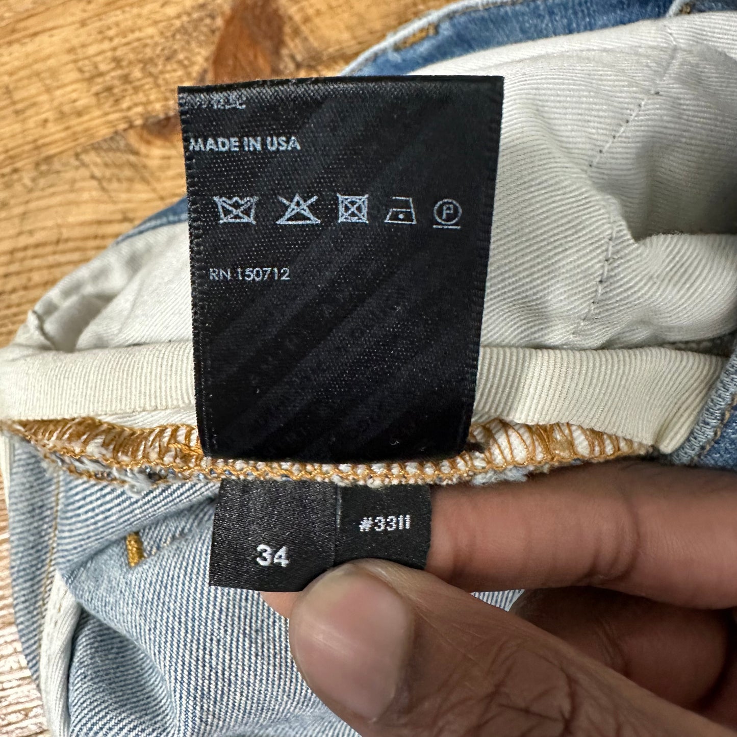 Amiri Plain Distressed Blue Denim Jeans Sz 34