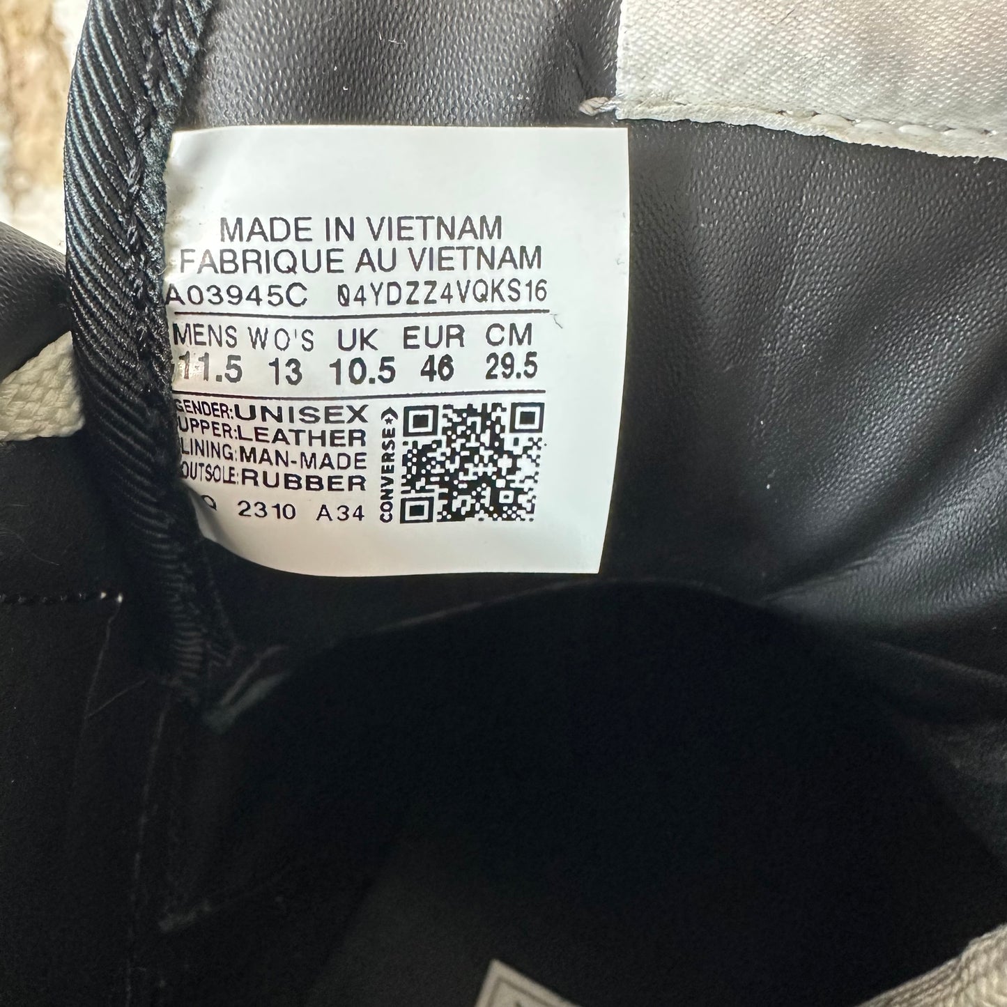 Rick Owens High TURBOWPN Black Cream Sneaker Sz 11.5