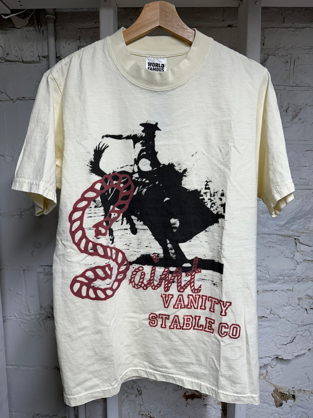 Saint Vanity Horse T-shirt Cream Sz S