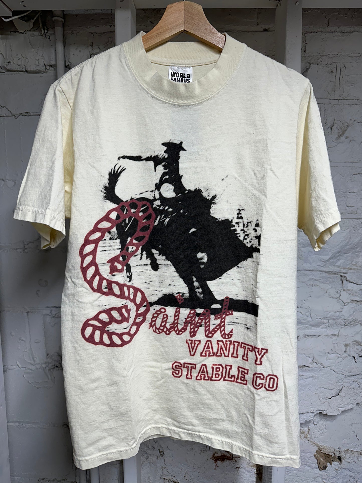 Saint Vanity Horse T-shirt Cream Sz S