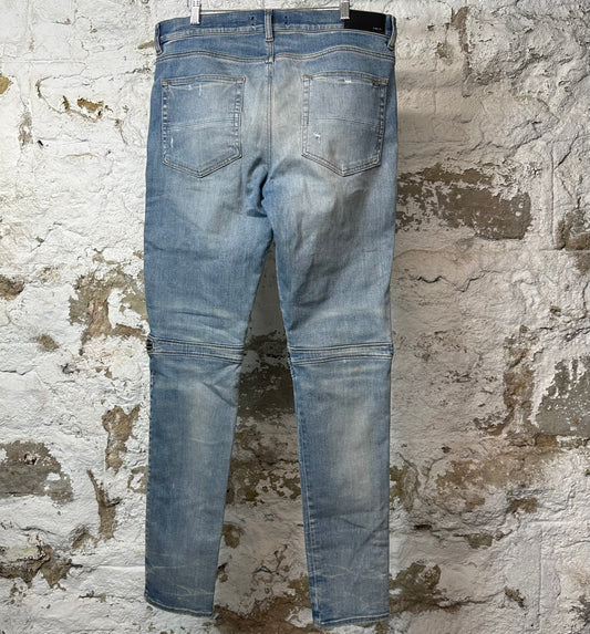 Amiri MX2 Multicolor Flannel Blue Denim Jeans Sz 36