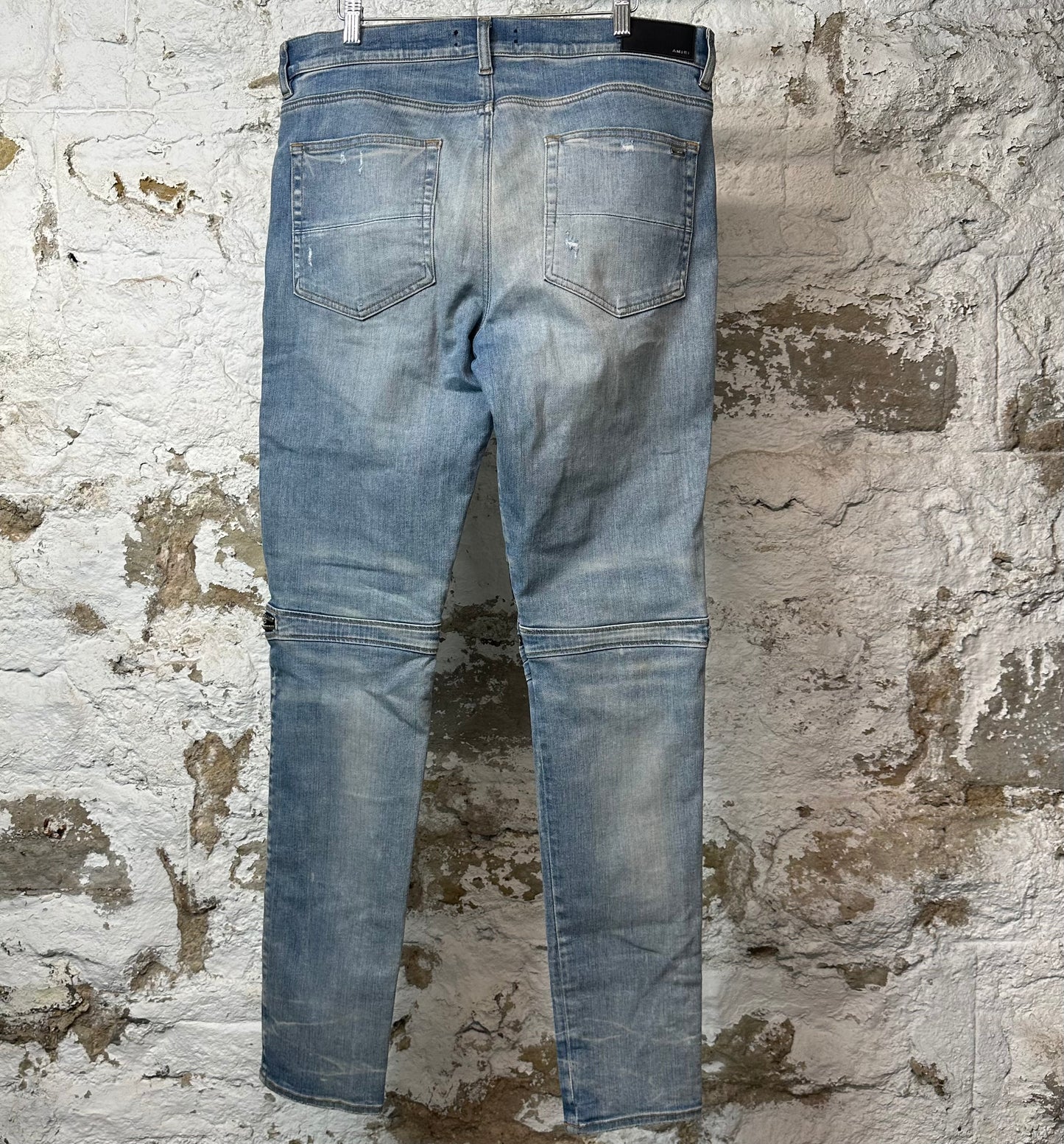 Amiri MX2 Multicolor Flannel Blue Denim Jeans Sz 36