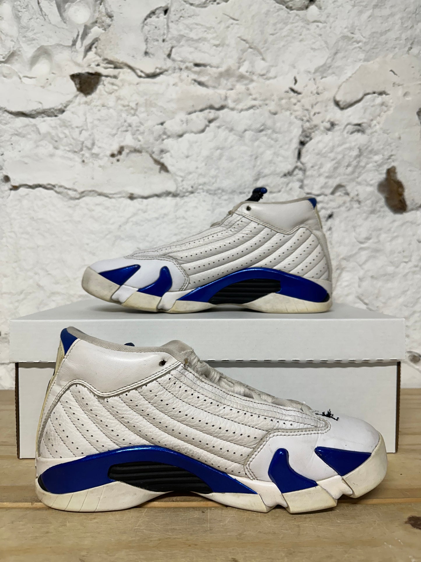 Air Jordan 14 White Hyper Royal Sz 6.5Y