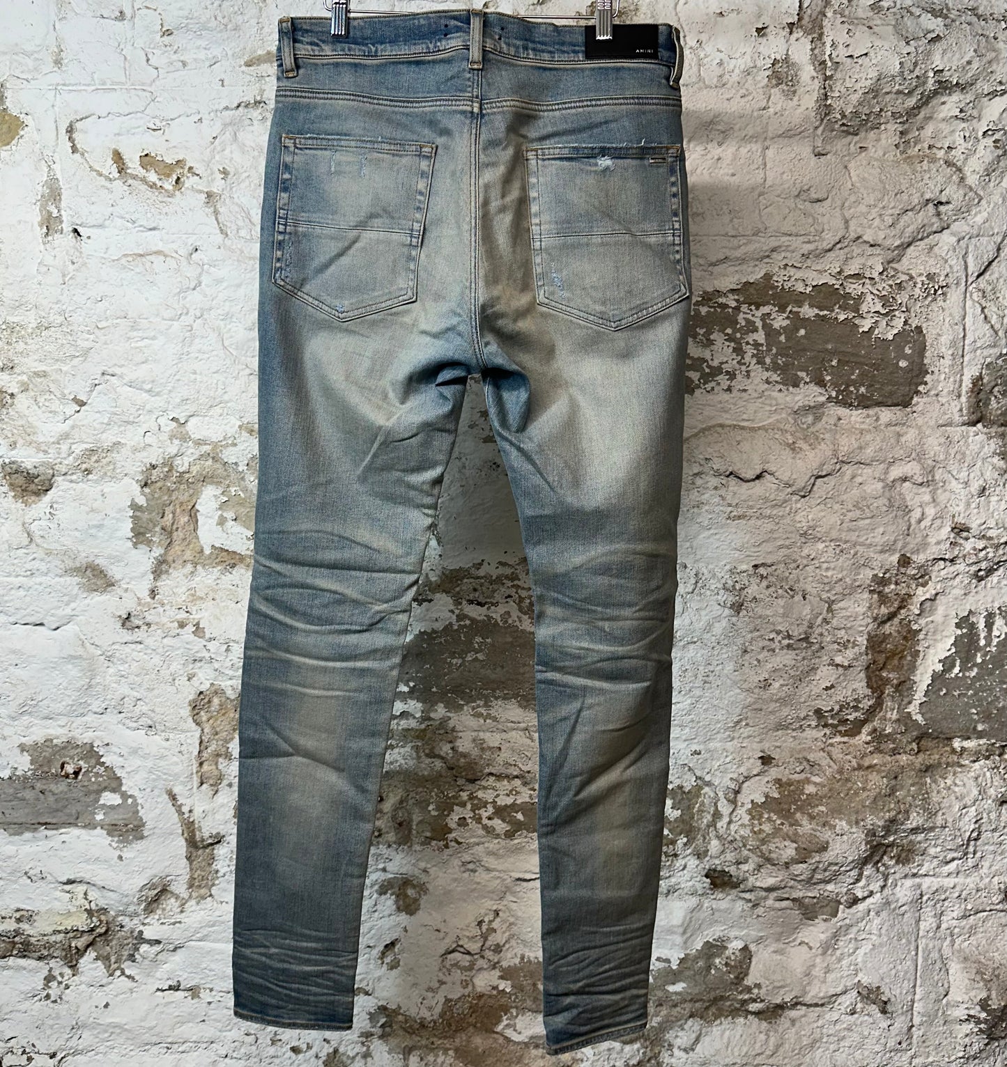 Amiri MX1 Black Paisley Blue Denim Jeans Sz 34