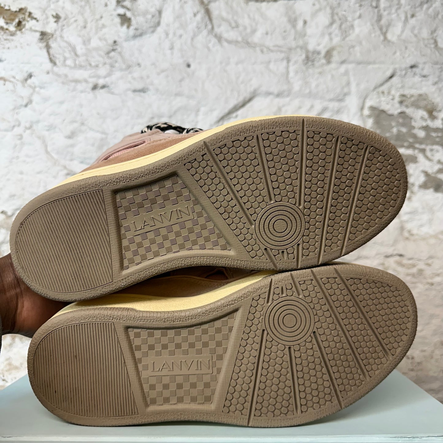 Lanvin Curb Black White Lace Pink Sneaker Sz 9 (42)