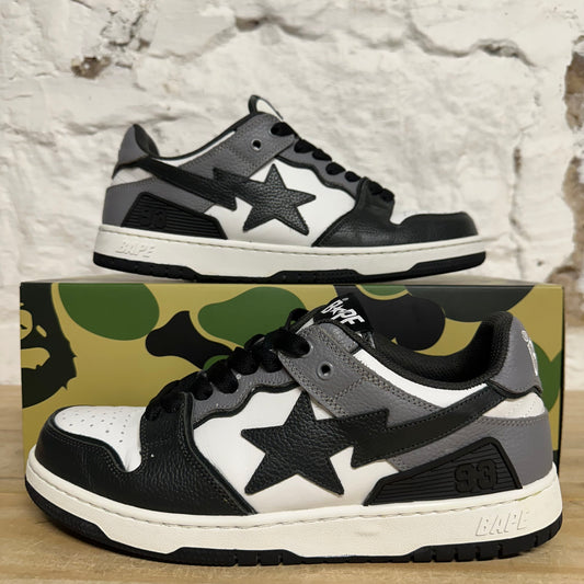 A Bathing Ape Bape Sk8 Sta Black White Grey Sz 10