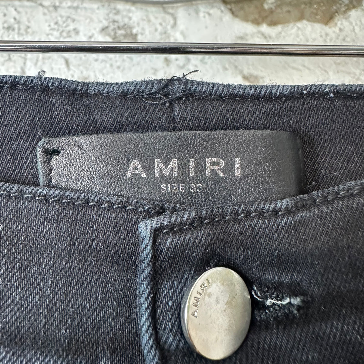 Amiri MX1 Black White Woven Black Denim Jeans Sz 33