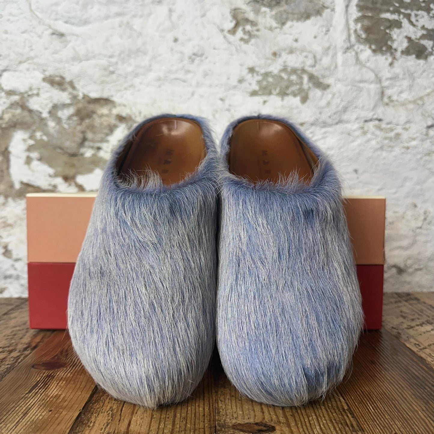 Marni Fussbett Sabot Purple Fur Slide Sz 8 (41)