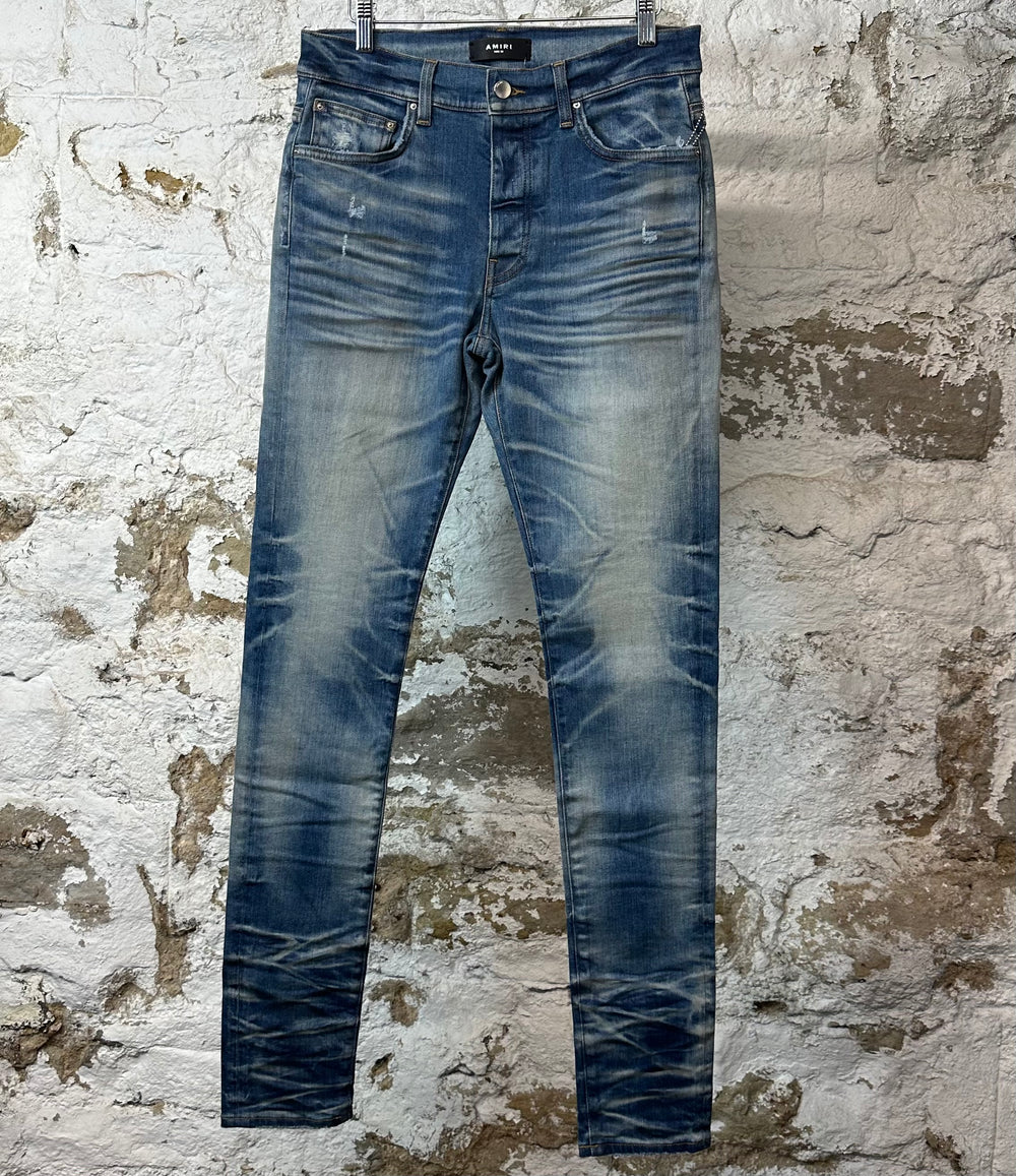 Amiri Honeycomb Indigo Stack Denim Jeans