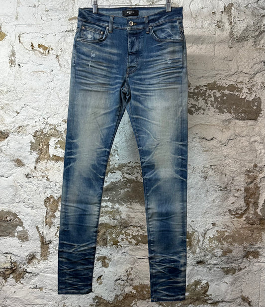 Amiri Honeycomb Indigo Stack Denim Jeans