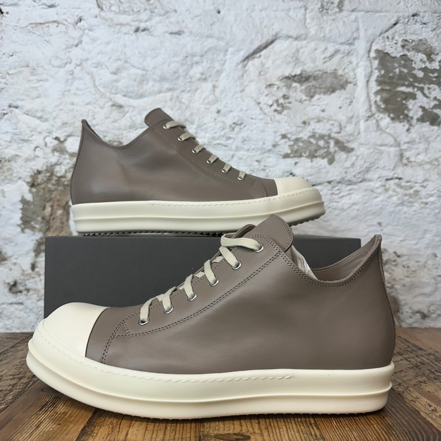 Rick Owens Hollywood Flesh Milk Sneaker Sz 13 (46) DS