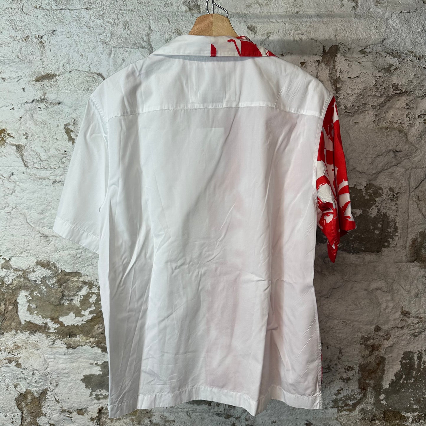 Prada Double Match Poplin Garofano White Button Up Shirt Sz S
