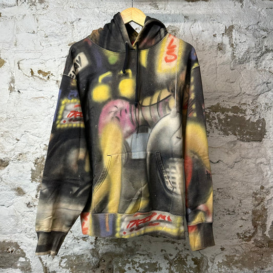 Supreme Lady Pink Multicolor Pullover Hoodie Sz M