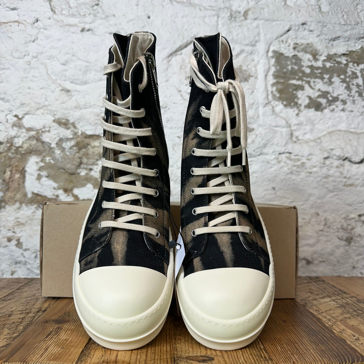 Rick Owens High Black Terra Milk Sneaker Sz 11 (44) DS