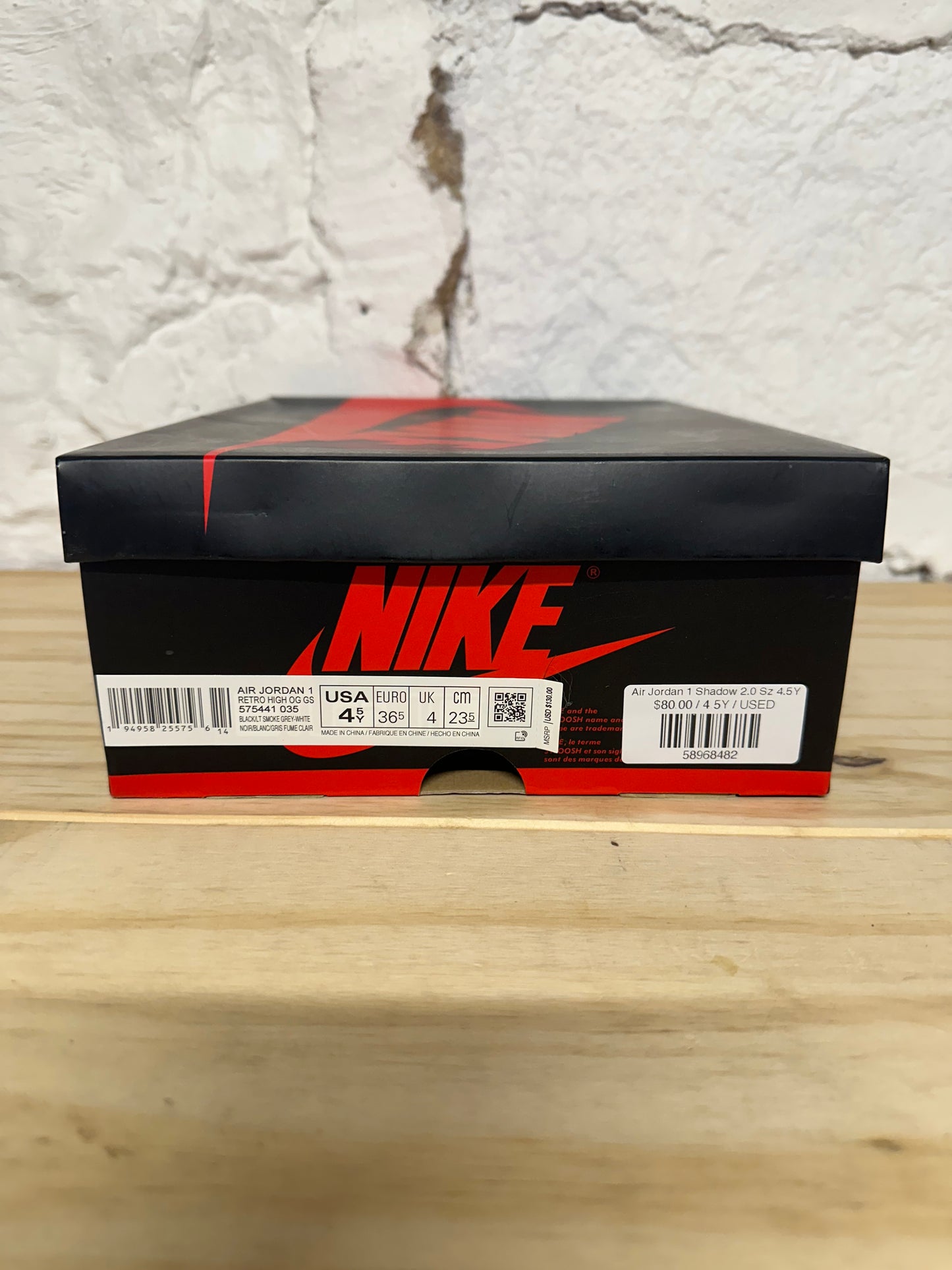 Air Jordan 1 High Shadow 2.0 Sz 4.5Y