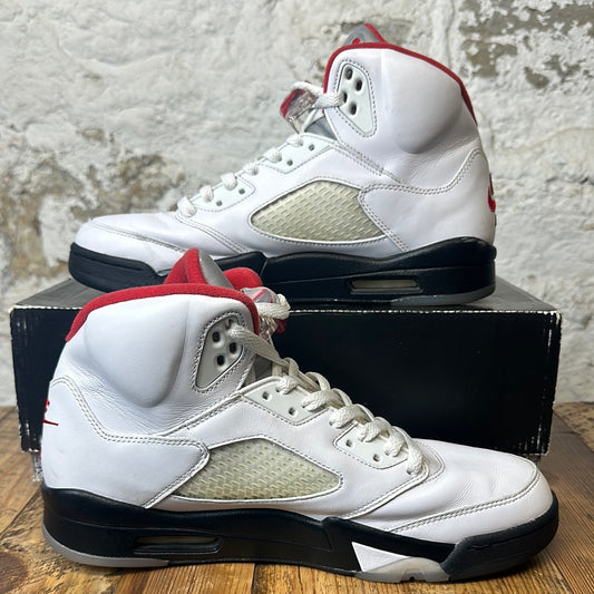 Air Jordan 5 Fire Red Silver Tongue Sz 10
