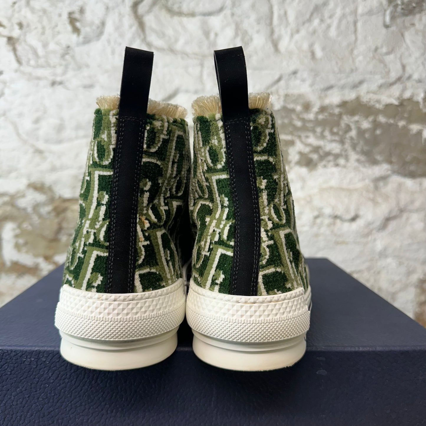 Dior B23 High Green Tapestry Oblique White Sneaker Sz 12 (45)