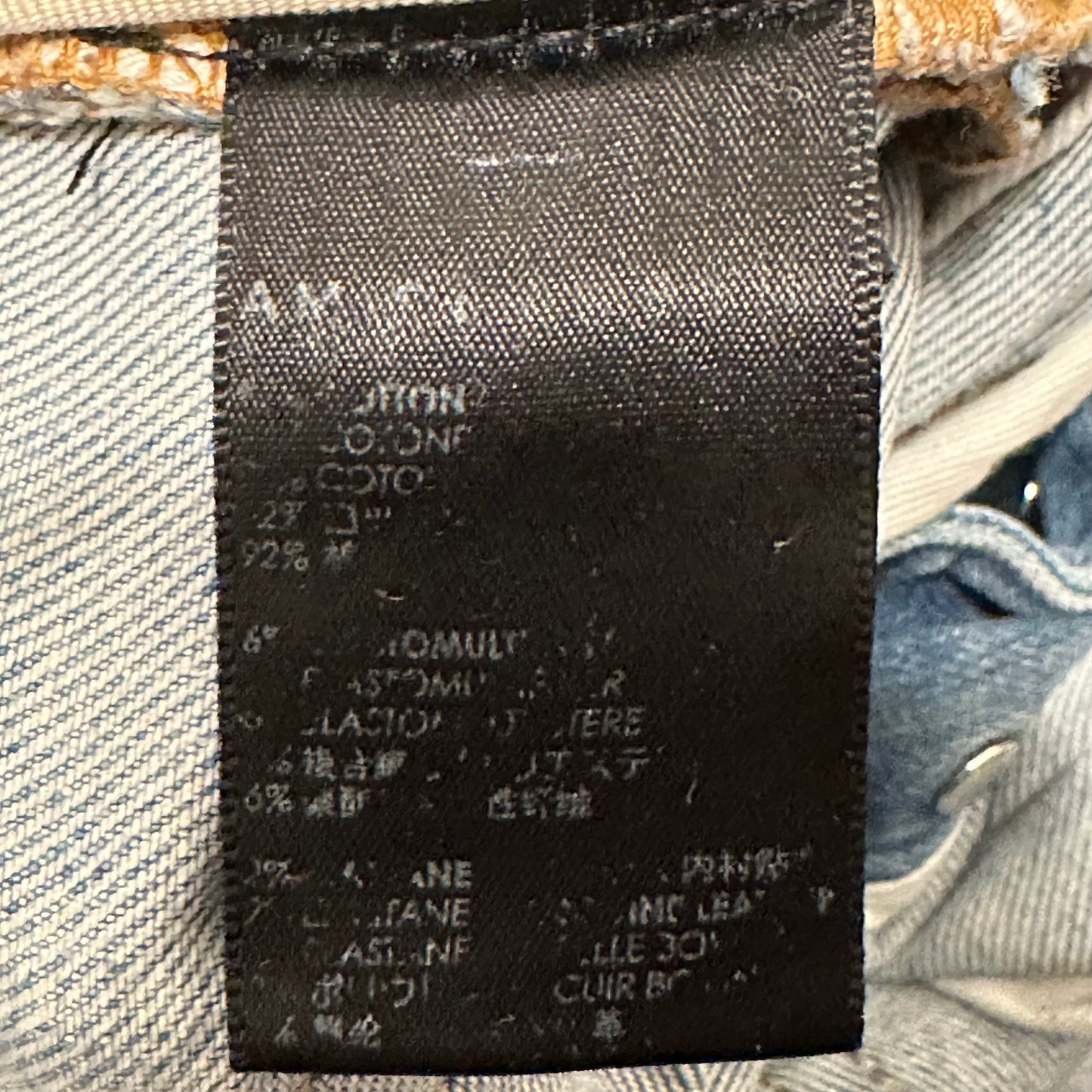 Amiri MX1 Denim Paint Splatter Blue Denim Jeans Sz 38