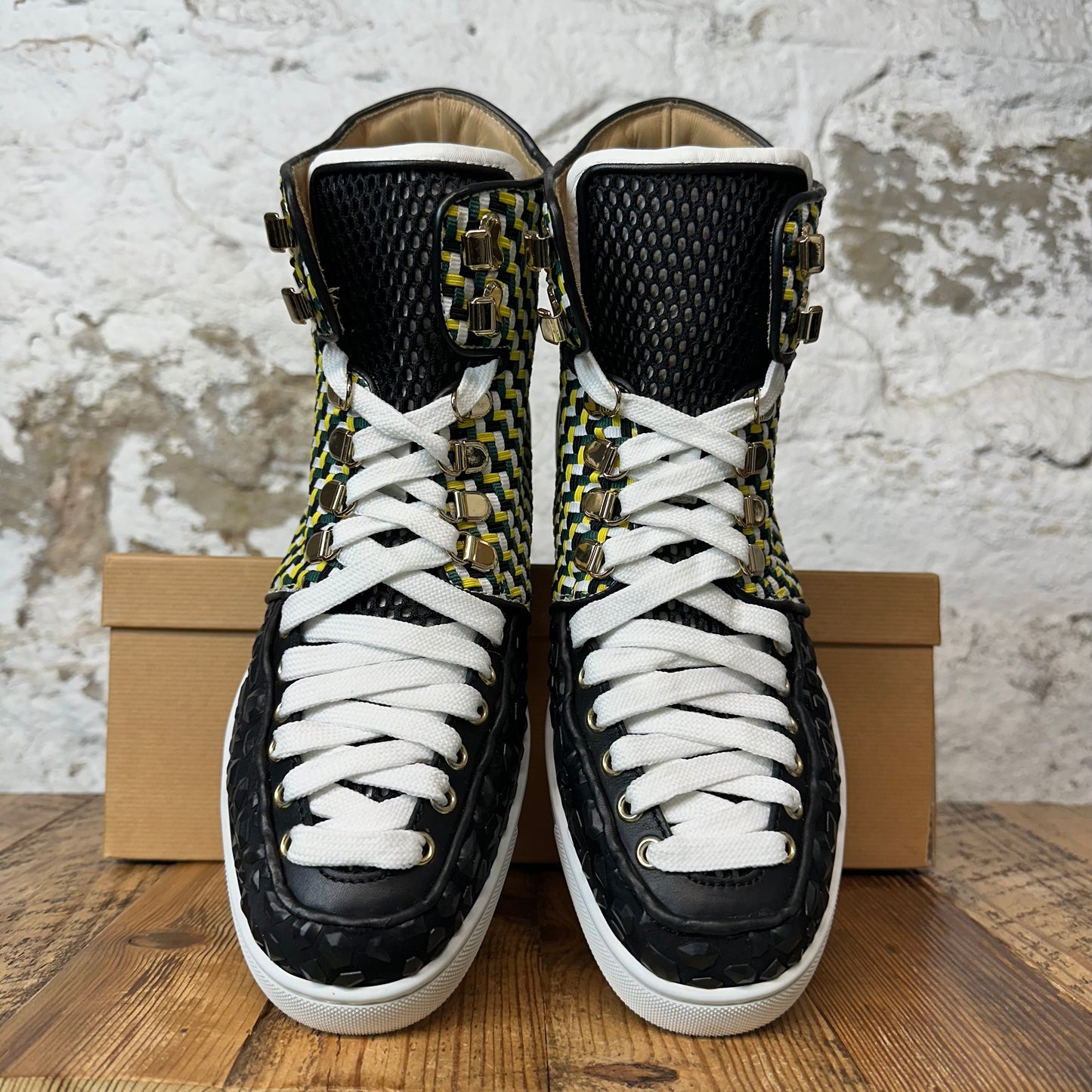 Christian Louboutin High Multicolor Woven Sneaker Sz 8.5 (41.5)