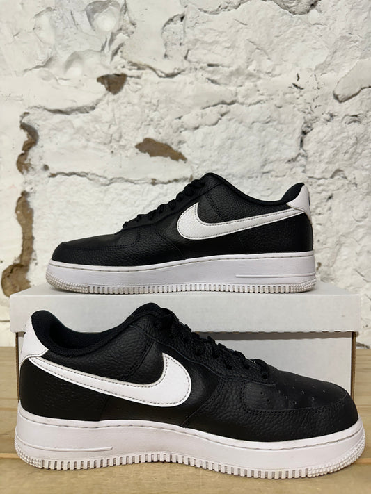 Nike Air Force 1 Low Black White Tumbled Sz 9.5