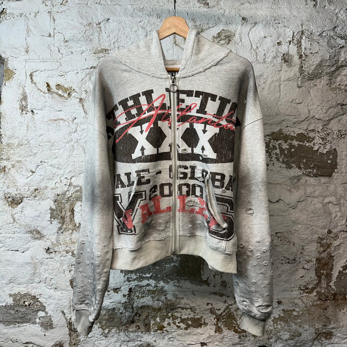 Vale Destroyer Gray Zip Up Hoodie