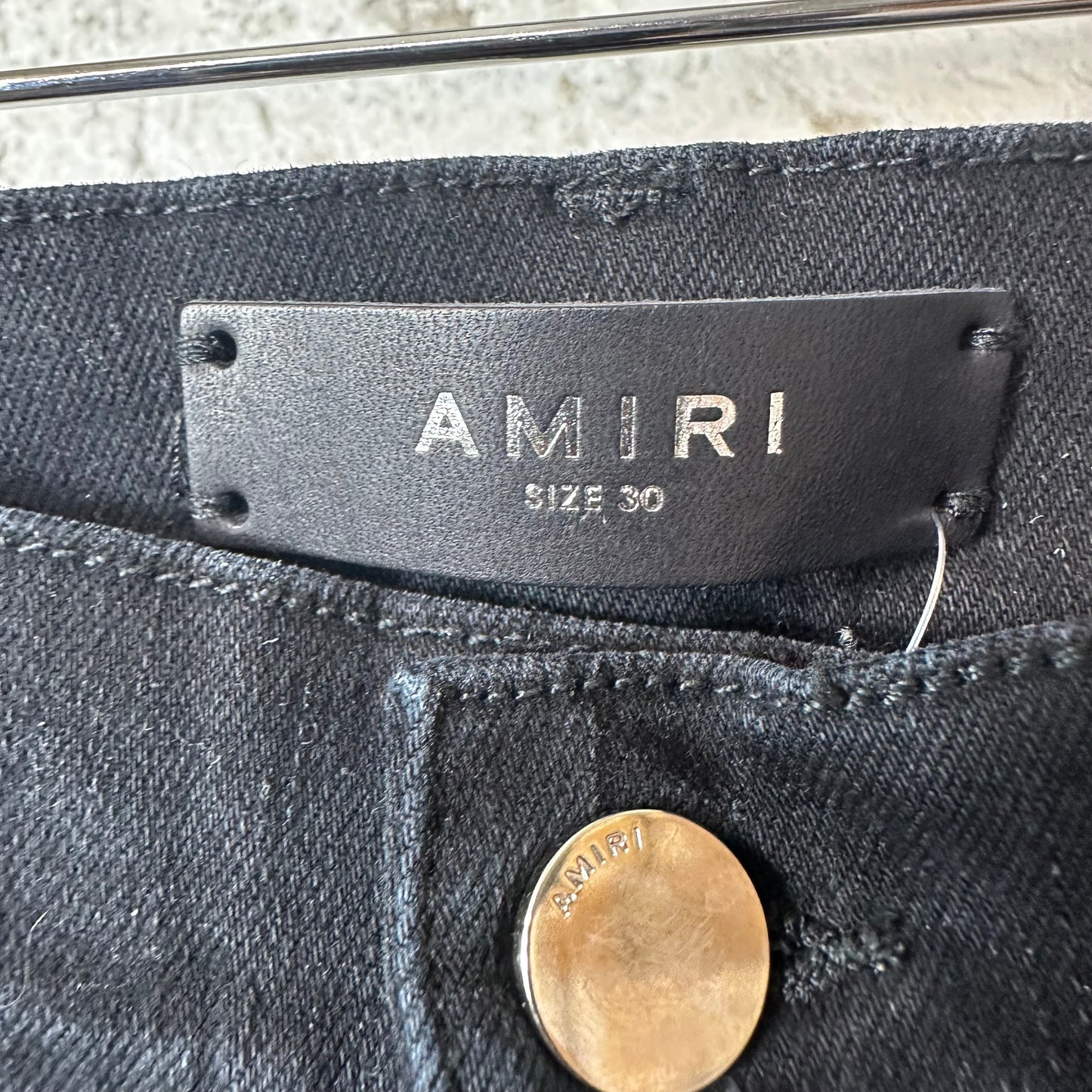 Amiri Cheetah Print Thrasher Black Denim Jeans Sz 30