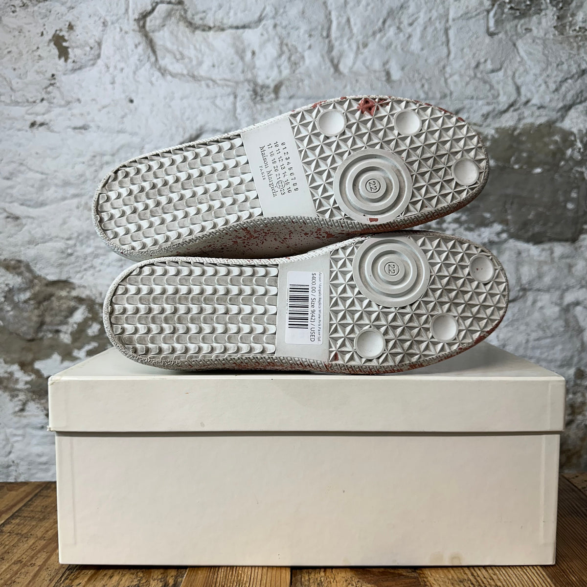 Maison Margiela Replica White Pink Paint Splatter Sneaker Sz 9 (42)