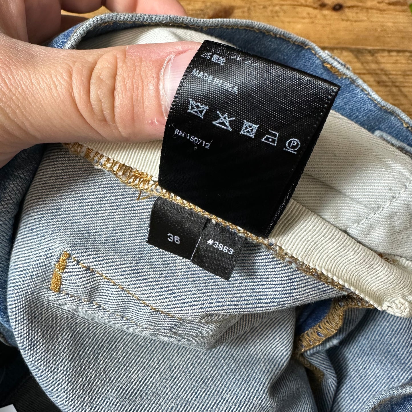 Amiri Distressed Plain Blue Denim Jeans Sz 36