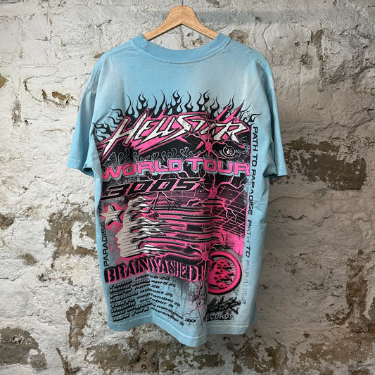 Hellstar Brainwashed T-shirt Blue Sz L