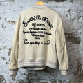Off White Patch Embelished Varsity Jacket Cream Sz M (48)