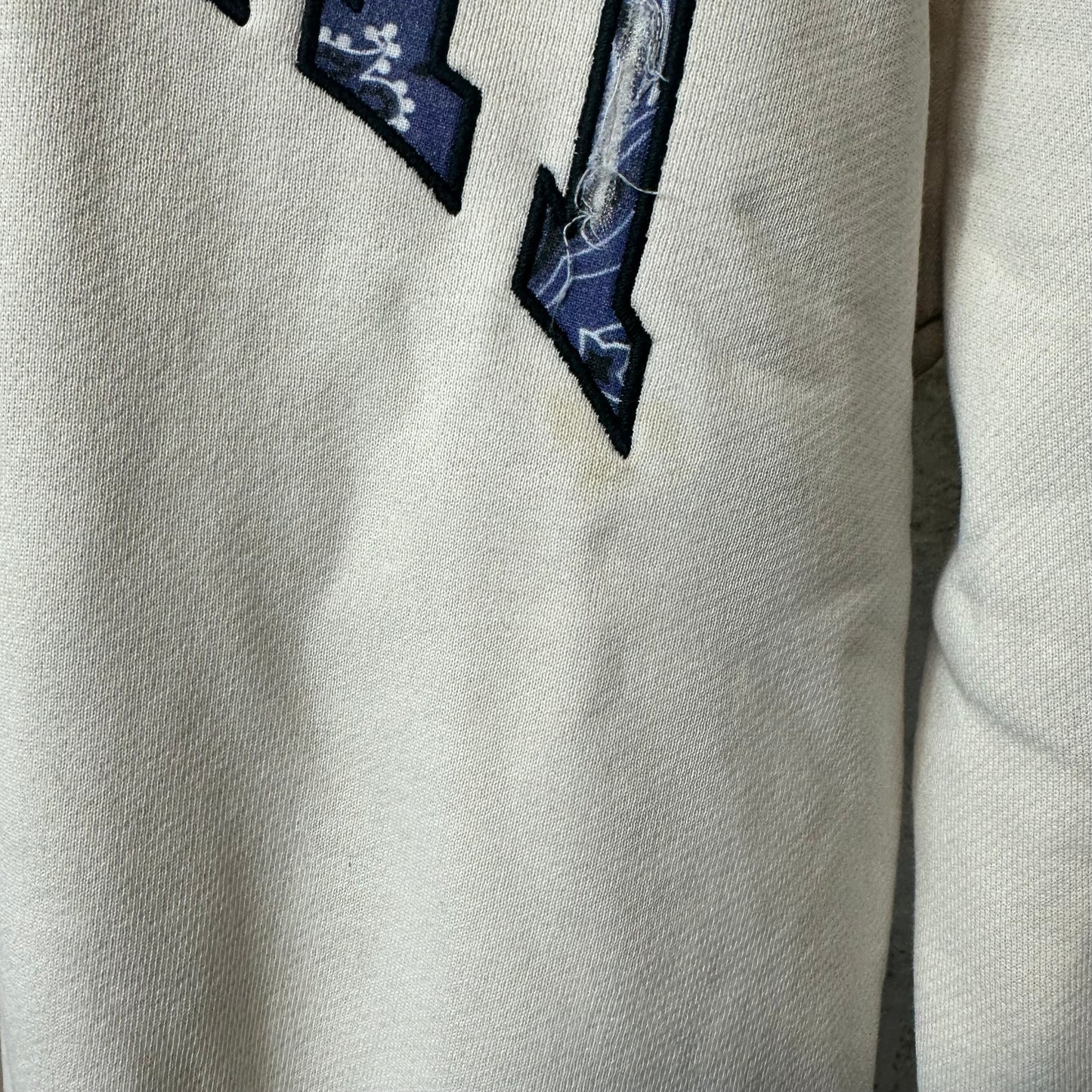 Amiri Blue Paisley Spell Crewneck Cream Sz L