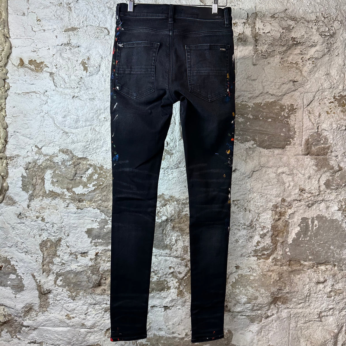 Amiri Paint Splatter Black Denim Jeans Sz 29